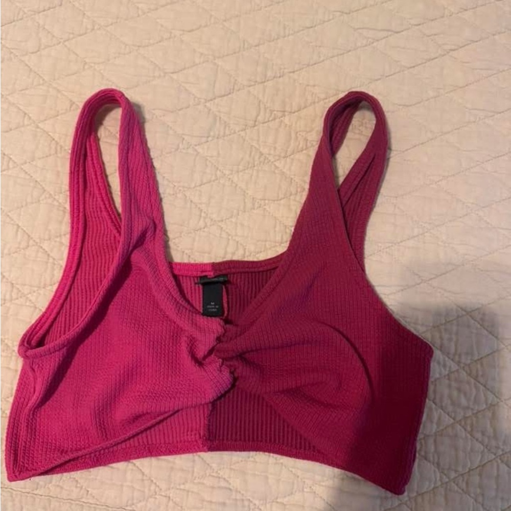 Target Bright Pink Knotted Crop Top